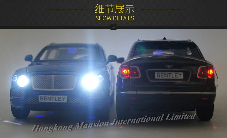 Лицензионная модель автомобиля в масштабе 1:32 для Bentley Bentayga литье под давлением
