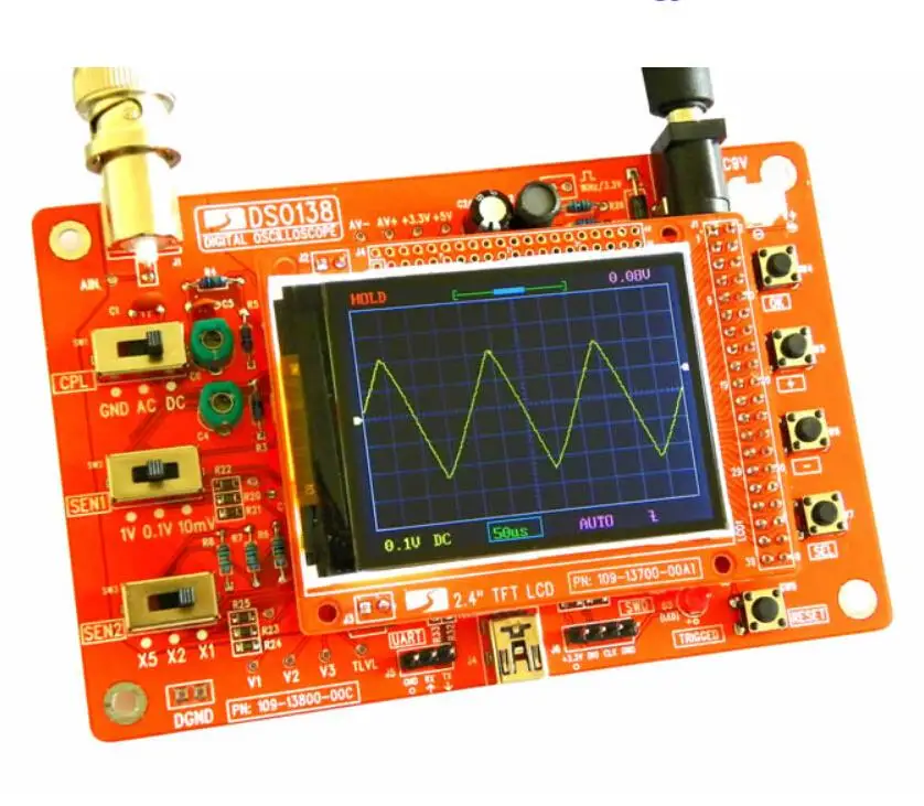 DSO138 2," TFT Ручной карманный цифровой осциллограф комплект diy части для осциллографа электронный Обучающий набор 1 Msps