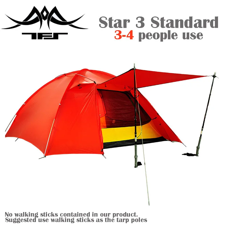 Стандартная (черная этикетка) трехместная односторонняя кемпинговая палатка The