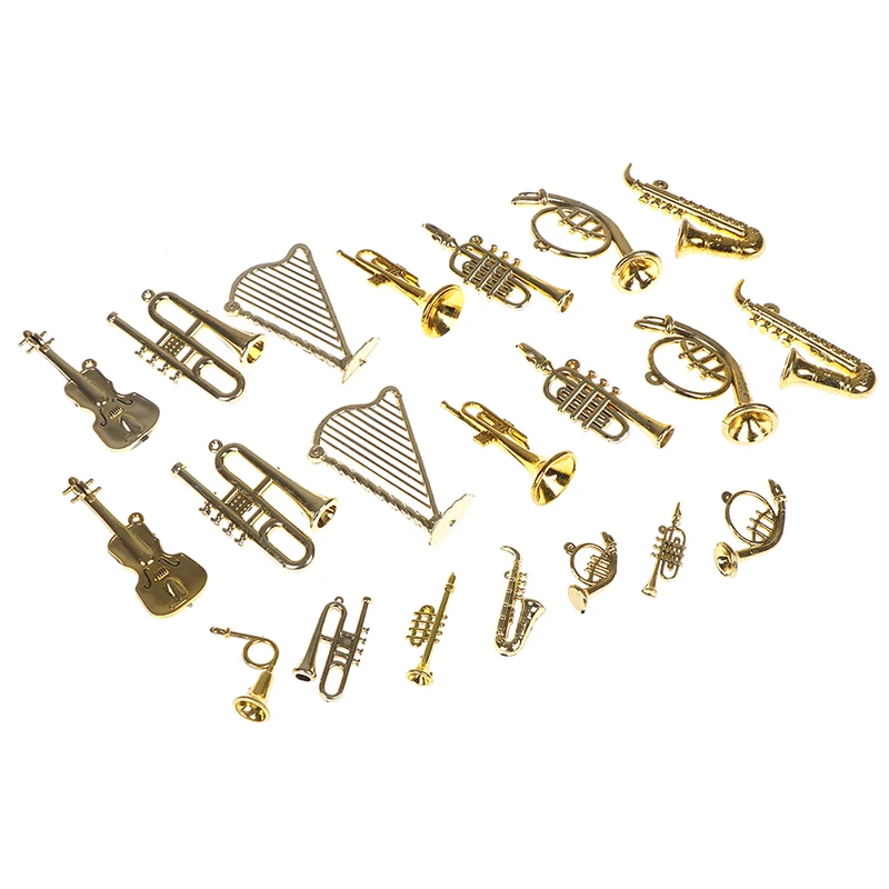 

Mini Plastic Musical Instrument Gold Christmas Tree Hanging Xmas Decor