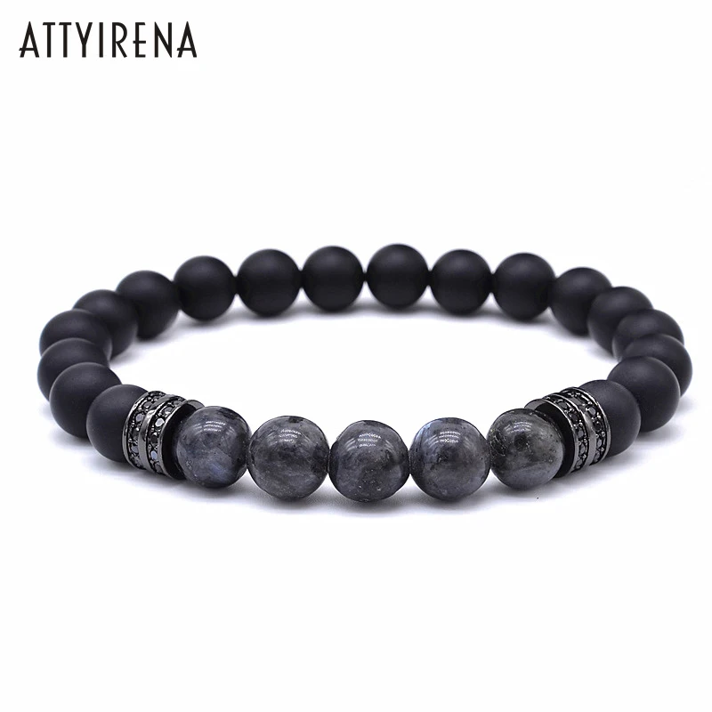 ATTYIRENA новый браслет с подвесками из натурального искусственного камня и меди CZ