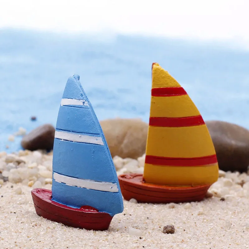 Парусная лодка миниатюрный Сказочный Сад домашнее украшение для дома мини