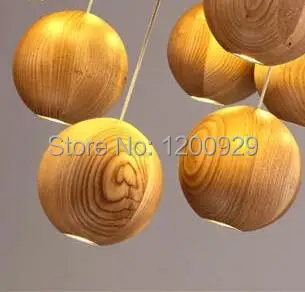Креативный деревянный шар роскошные подвесные светильники Украшение дома