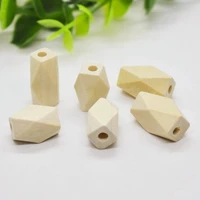 200pcs 12 00mmx16 00mm unfinished faceted natural wood spacer beads14 hedron geometricf figure wooden beads charm findingdiy