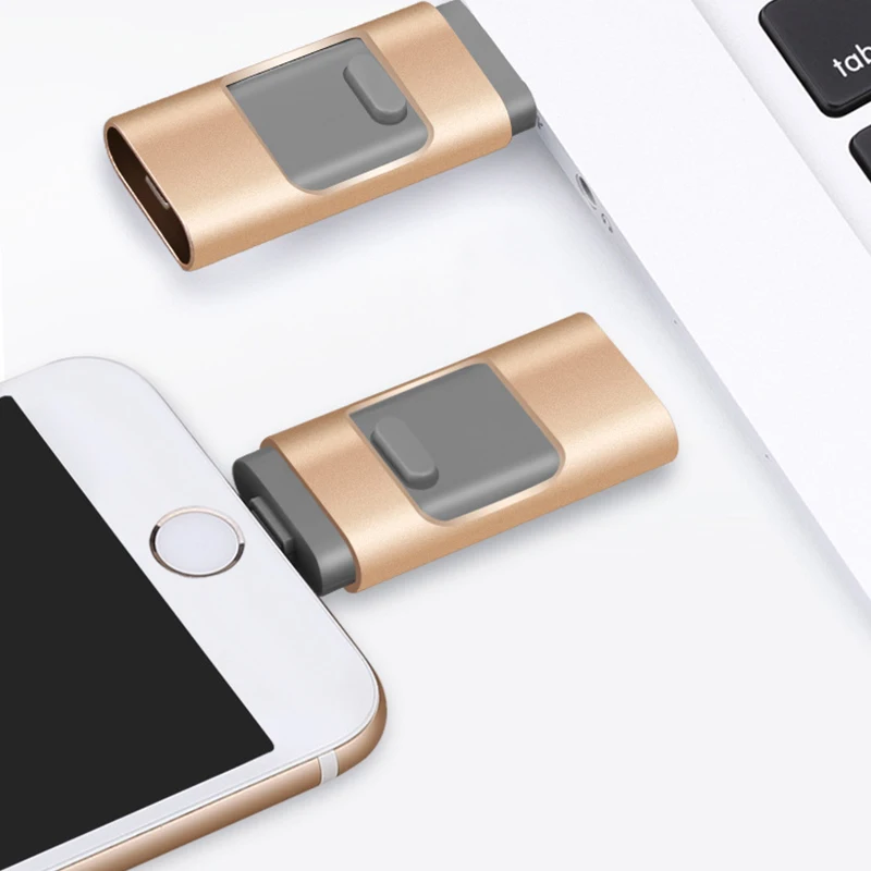 3 в 1 OTG USB флэш накопитель 32 Гб 64 Флешка для хранения memory stick iphone X R 8 7 6 S Android