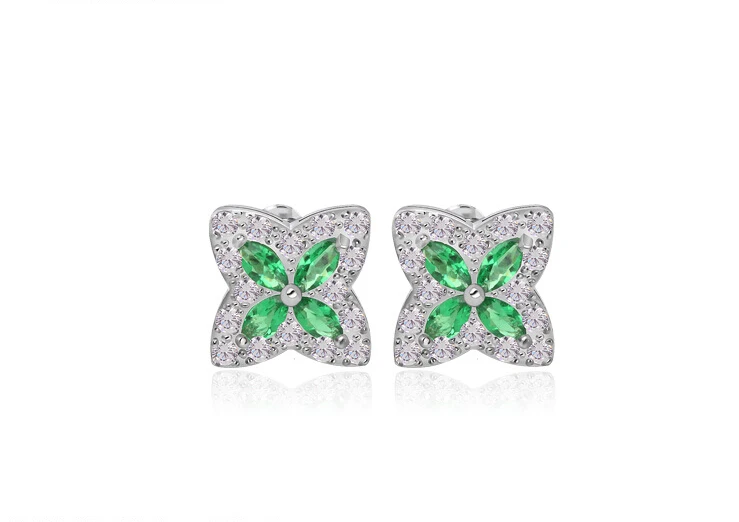 Fashion Hot Women'S Flower Shape Zircon Inlay Jewelry Platinum Plated Stud Brand Earrings New Free Shipping | Украшения и
