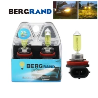 h11 halogen 12v 55w yellow light bulbs for auto head light fog light bulb pgj19 2 quartz glass uv stop lamps for car 2pcs