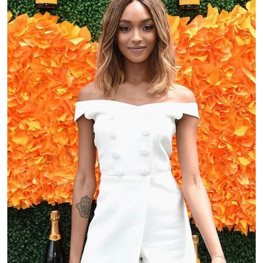 Новое поступление женские белые комбинезоны с открытыми плечами и пуговицами|white