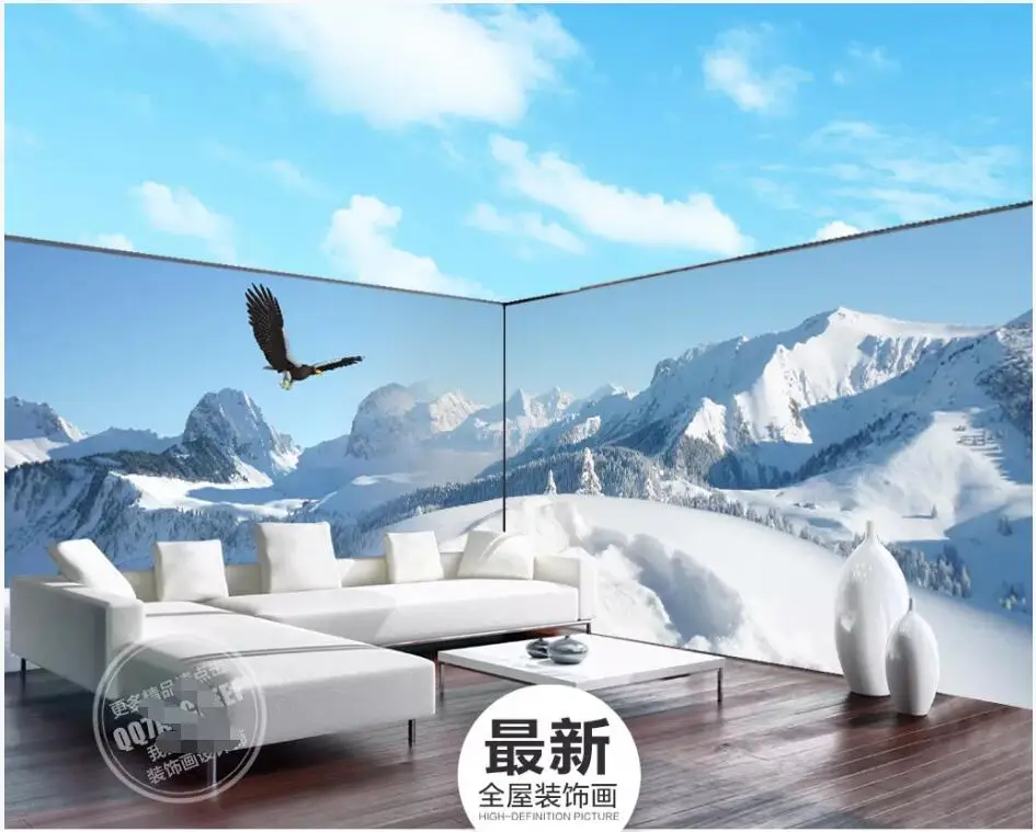 WDBH 3d room wallpaper custom photo Large Snow Mountain Eagle View Whole house wall 3d wall murals wallpaper for walls 3 d
