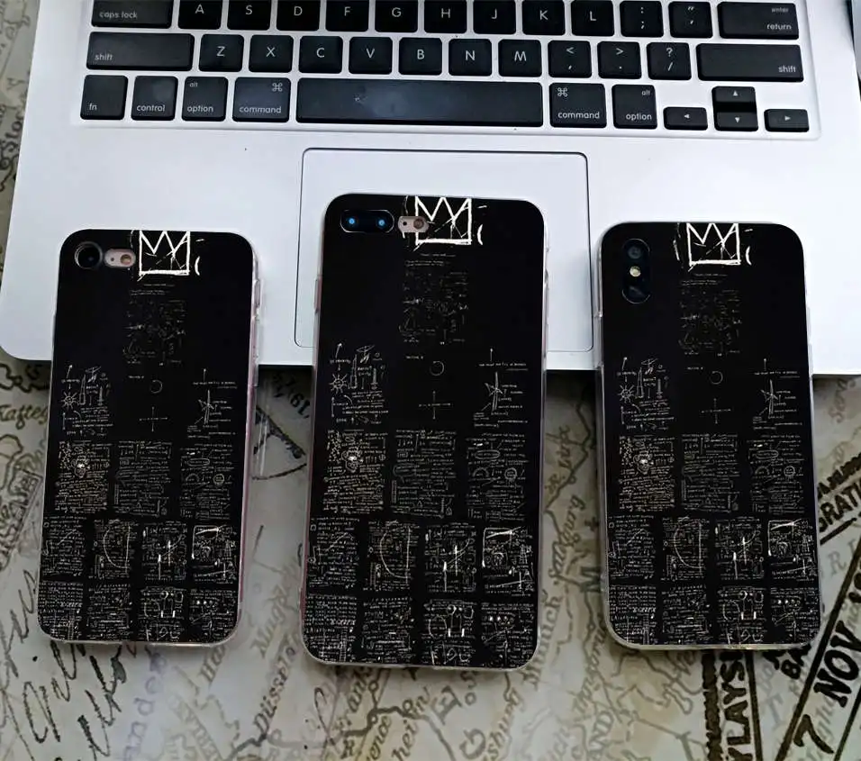 Minason, художественный чехол с граффити Jean Michel Basquiat для iPhone X, 5 S, 5S, XR, XS Max, 6, 6 S, 7, 8 Plus, мягкий силиконовый чехол для телефона, Fundas