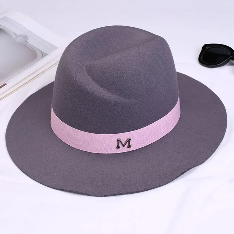 2019 Новая Мода Шерсть Женская однотонная Fedora высокое качество Structued шерстяные