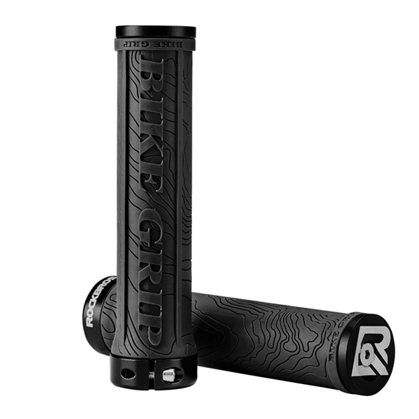 black ROCKBROS, велосипедные фиксирующие рукоятки, легкие, MTB, горный велосипед, мягкая резина, один замок на руль, TPR ручки, Аксессуары для велосипеда - Цвет: black