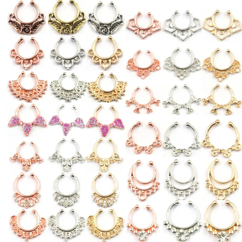 100 шт Смешанные поддельные перегородки тела кольца ювелирные изделия Сплав