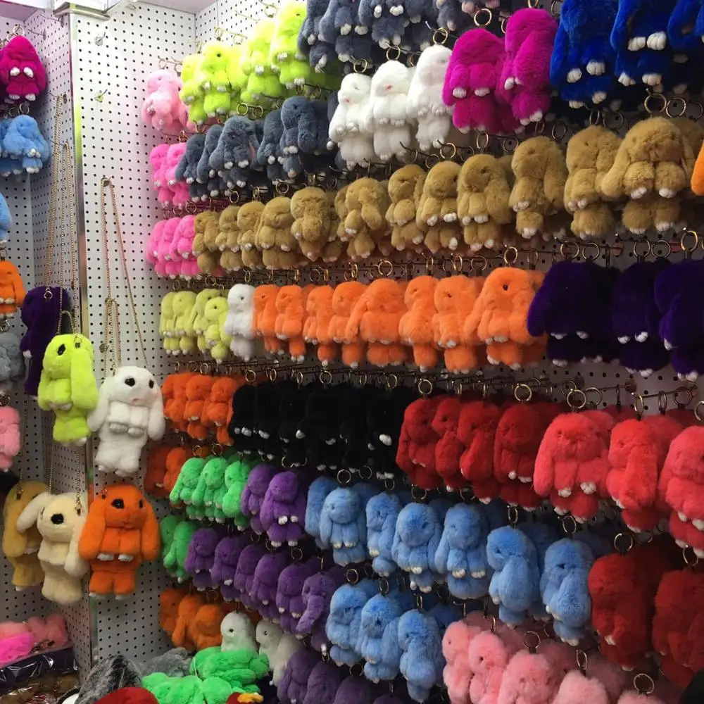 Милый брелок с кроликом 14 см/18 см помпон кролик мех плюшевый висящий Леди Кролик #