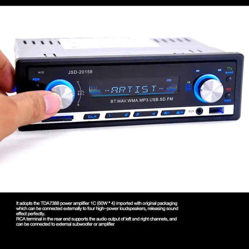 Аудио стерео автомобильный одиночный цифровой высококачественный FM стерео радио DIN SD MP3 плеер радио приемник Bluetooth J20