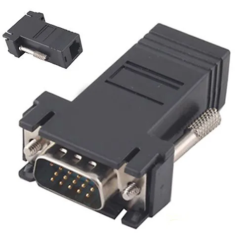 VGA удлинитель штекер к локальной сети CAT5 CAT6 RJ45 Женский сетевой кабель адаптер