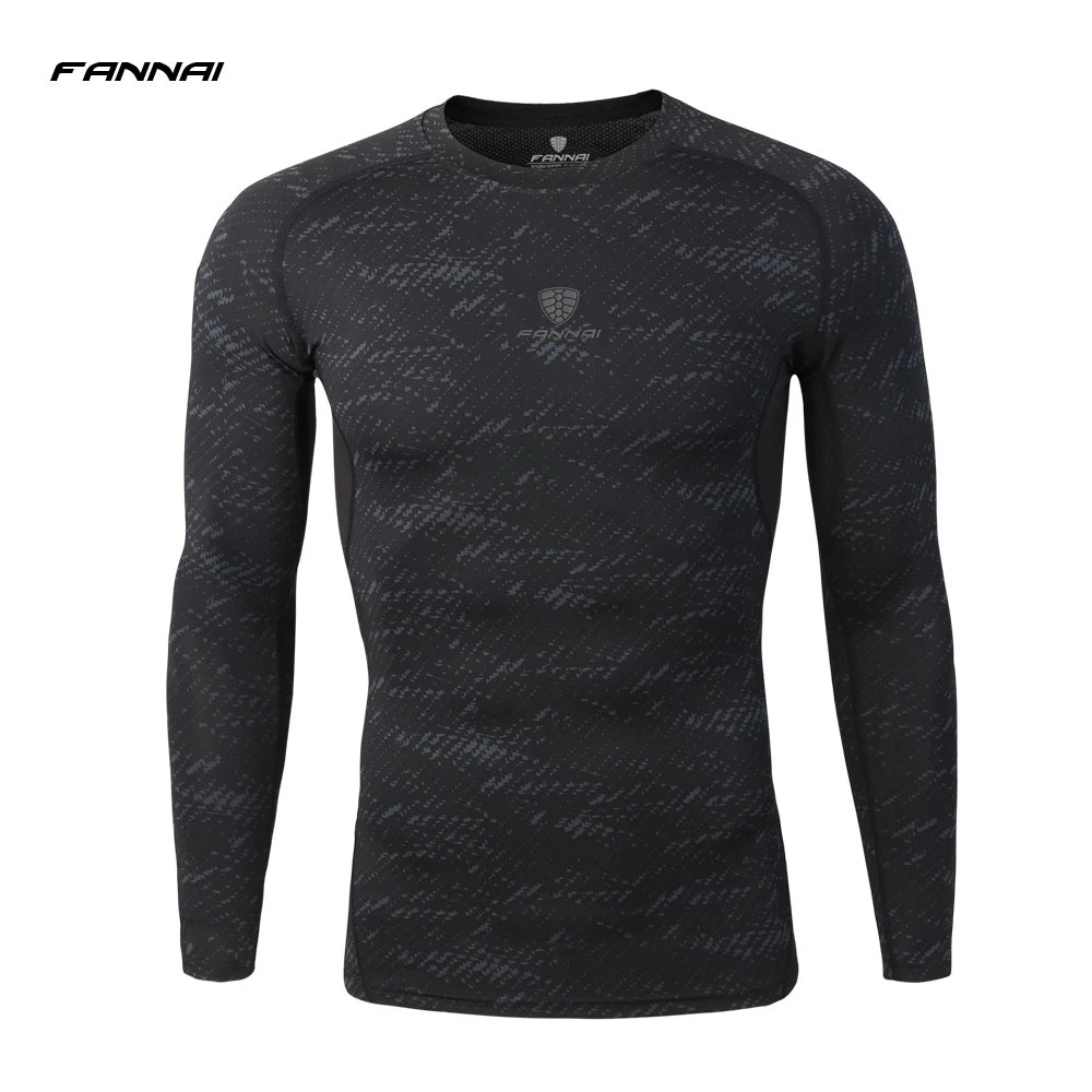 2019 High Elastic Compression T shirts Men O Neck Quick Dry Jogging Fitness Tight Sportswear Male Sweatshirt Casual Jersey|Мужские