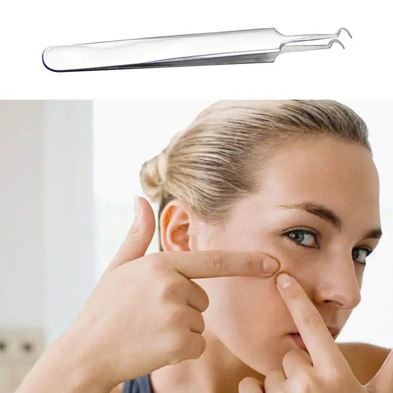Набор для удаления черных точек Изогнутый пинцет лица 1 шт.|acne tweezer|tweezers acneneedle remover