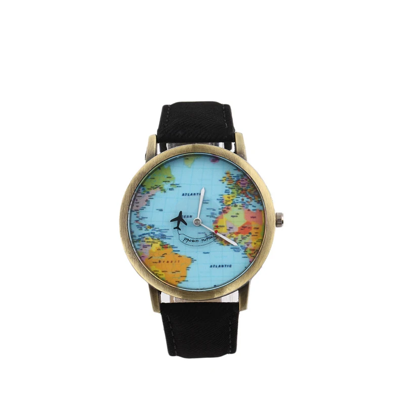

TIke Toker,Hot Fashion 2018 Men Women Watches Global Travel By Plane Map Casual Quartz Watch Clock Saat Gift Relogio Feminino 8