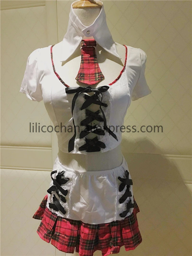 Женская Милая сексуальная школьная форма короткая юбка комплект наряд униформа