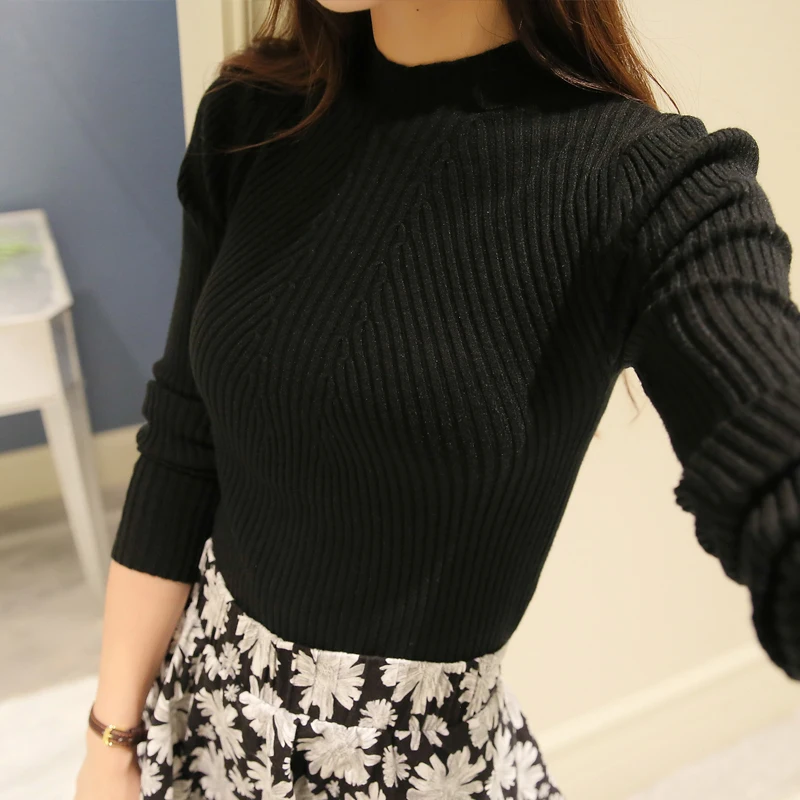 New 2018 autumn winter women's pullover slim fit sweater women fashion basic sweaters free shipping | Женская одежда