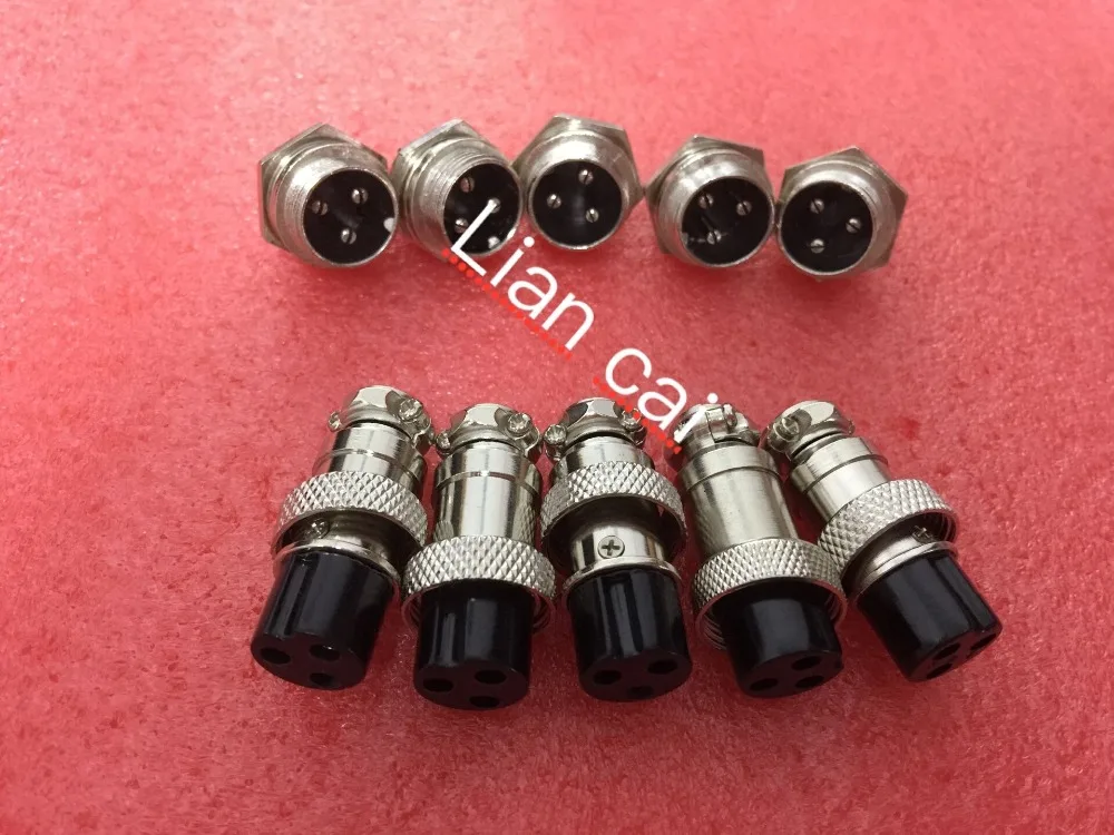 Free Shipping 5pair Male &amp Female Diameter 16mm Wire Panel Connector GX16 3P GX16-3 M16 circular connector Socket Plug | Обустройство