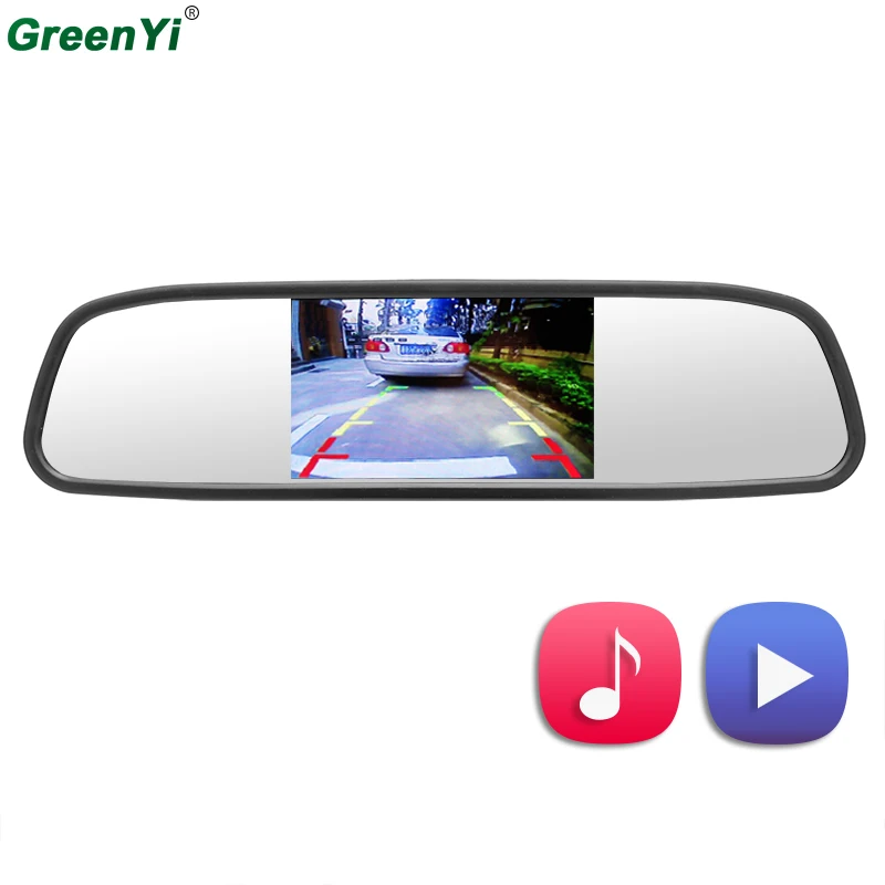 GreenYi 4 3 &quotTFT lcd цветной автомобильный зеркальный монитор с дистанционной