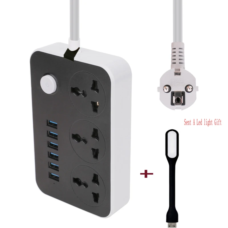 Mode 2 1,8 м Мощность гнездо для шнура удлинителя с 6 USB Мощность полосы 3 розетки адаптер стены Зарядное устройство адаптер док-станция 5V 3.1A для телефона для дома - Цвет: Mode 2