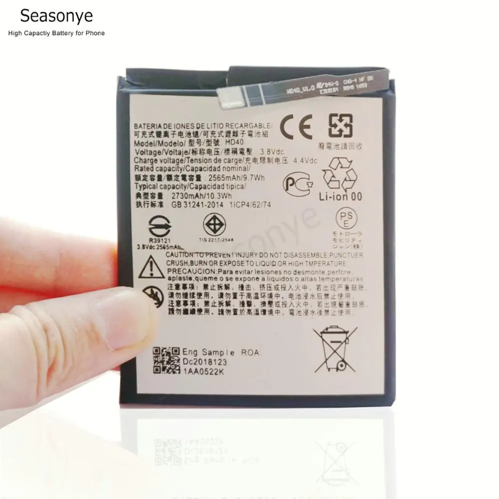 Seasonye 2565mAh / 9.7Wh HD40 HD 40 Сменный аккумулятор для Motorola Moto Z Force 2nd gen Z2 XT178 | Мобильные
