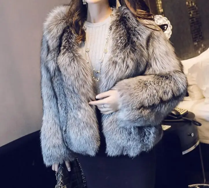 

S-6XL Горячая/Весенняя женская новая мода большого размера короткое пальто из искусственного меха Тонкий Круглый Вырез Топ