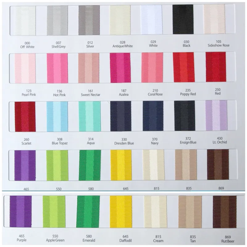 9 16 25 38 мм Ширина 100% полиэстер сплошной цвет Grosgrain атласная лента GS01|plain grosgrain