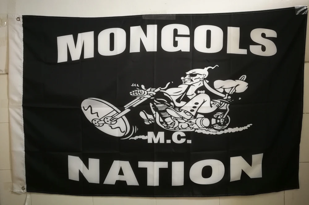 Новейший пользовательский флаг MONGOLS ANTION для клуба MOTORYCYLE баннеры | Дом и сад