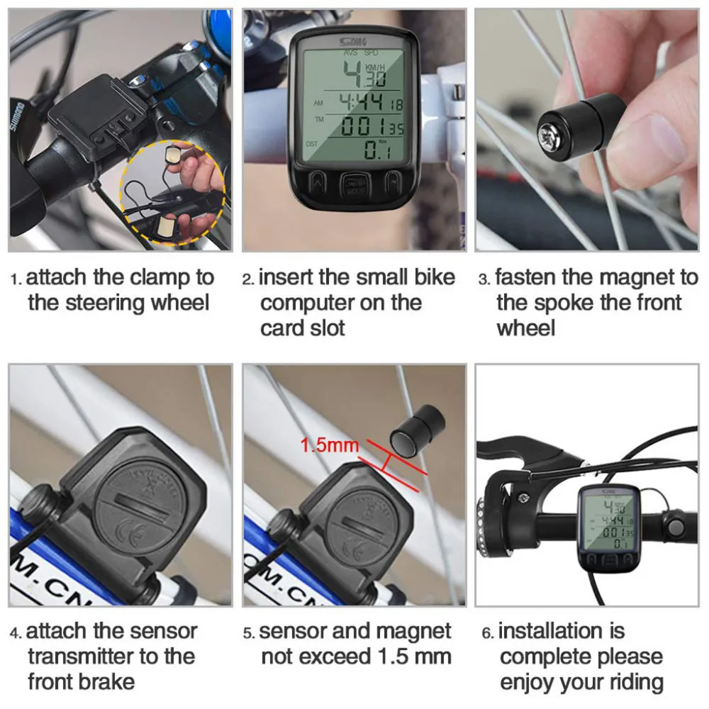 2019 Waterproof digital LCD bicycle computer odometer cycling speedometer luminous code table 40J19 | Спорт и развлечения