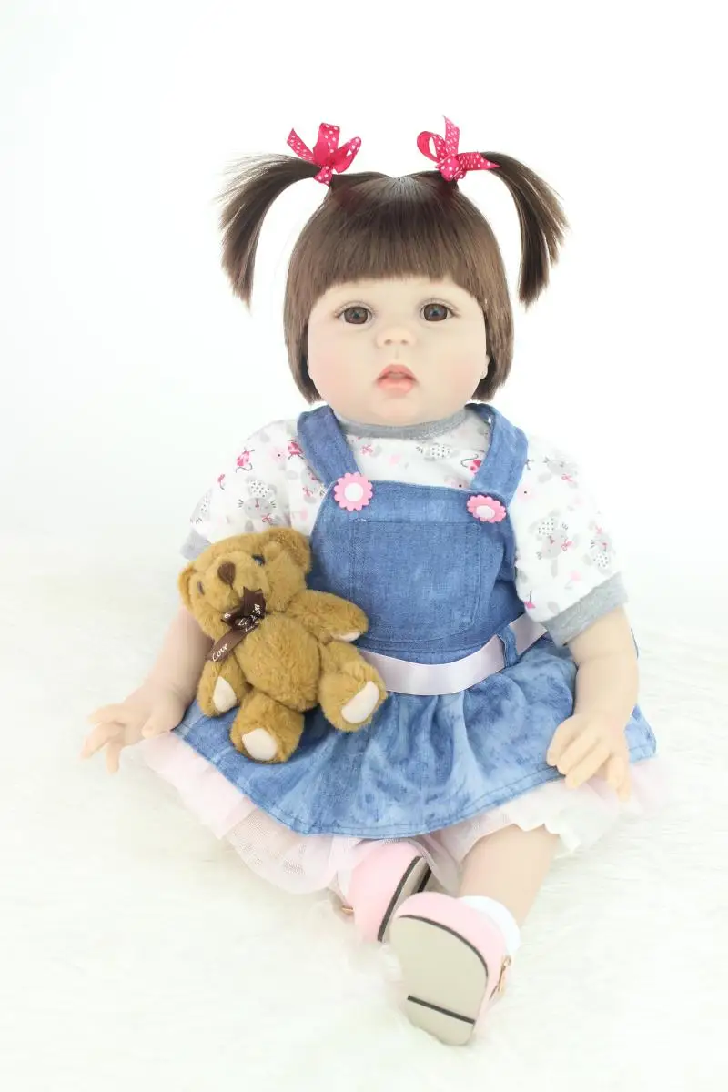 

2016 New Lifelike 22Inch 55cm NPK Silicone Reborn Baby Dolls Handmade Realistic Lovely Baby Gift Bonecas Reborn Brinquedos