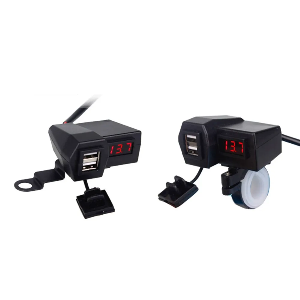 

Multi-function Motorcycle USB Charger Dual USB 12V Waterproof Motorbike Motorcycle Handlebar Charger Adapter Power Supply Socket