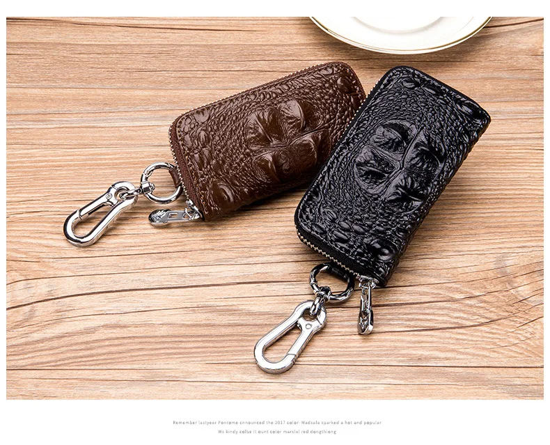 Кошелек для ключей Carteras Mujer De Hombro, кожаный брелок, брелок для ключей Porta Chaves, Аллигатор, Воловья кожа, кошелек, брелки, коробка