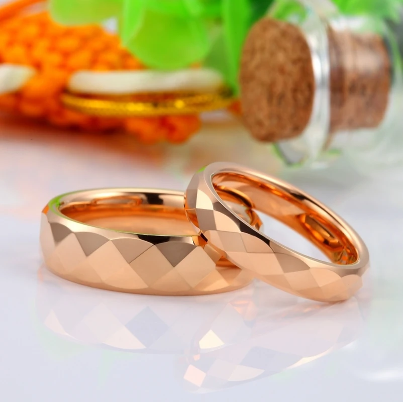 Обручальные кольца из розового карбида вольфрама свадебное кольцо для