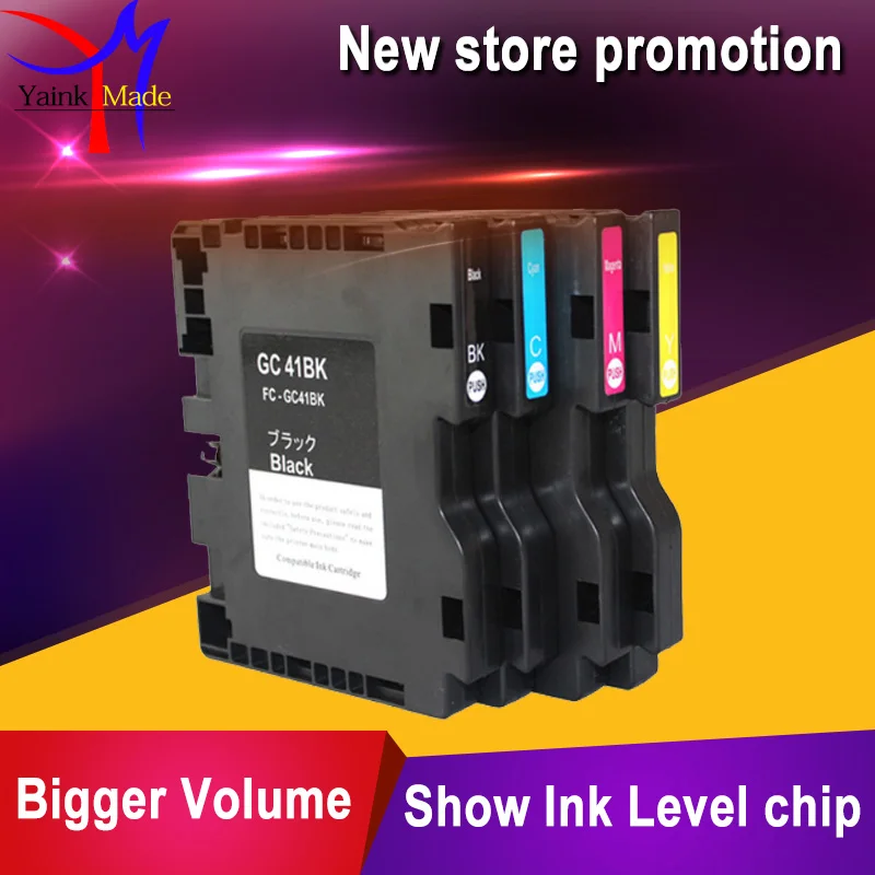 4 PK (BK C M Y) GC-41 чернильные картриджи для Ricoh Aficio SG 3110DN SG3110DNw SG2100 SG2100L SG7100 SG7100DN с чипом |