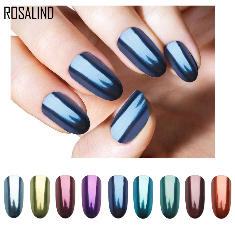 1 коробка для ногтей ROSALIND блестящий порошок пигмент пылезащитный маникюр