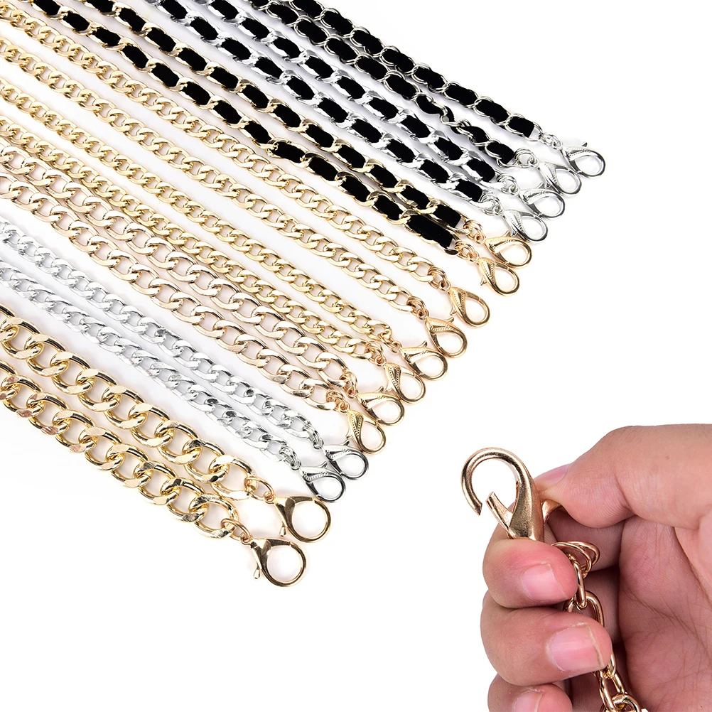 

Lovely 1PCS 120cm Handbag Metal Chains Purse Chain With Buckles Shoulder Bags Straps Handbag Handles Bag Parts & Accessories