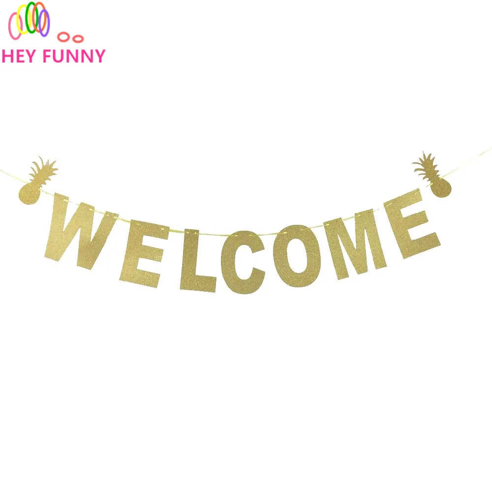Добро пожаловать письмо картон баннеры гирлянда фото реквизит DIY свадебное