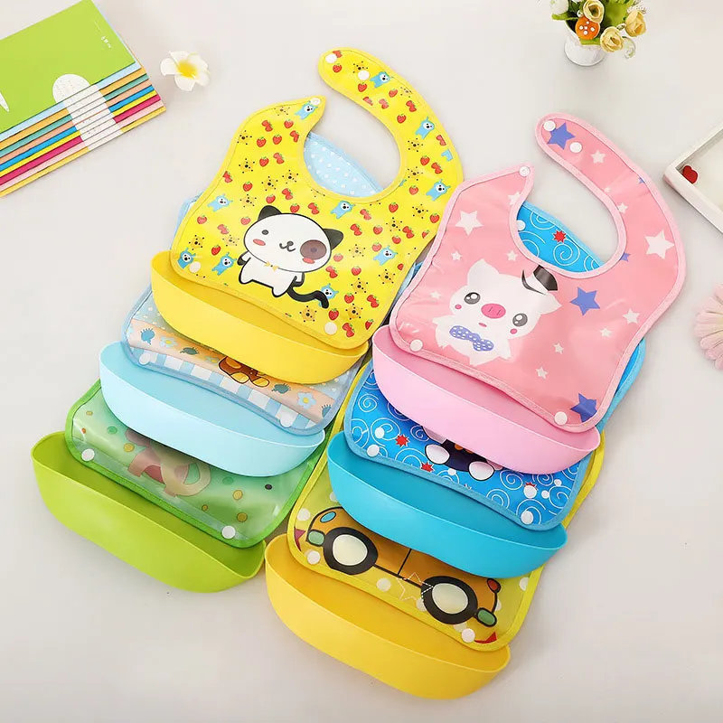 EVA Plastic Baby Bibs Lovely Cute Cartoon Pattern Toddler Infant Feeding Waterproof Saliva Apron Towels | Детская одежда и обувь