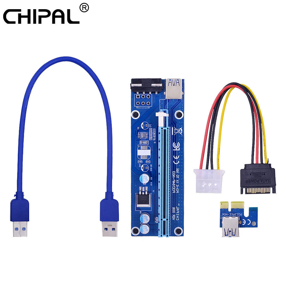 CHIPAL VER006 0 3 M PCI Express E 1X до 16X адаптер переходной карты + SATA к 4 контактному IDE источник