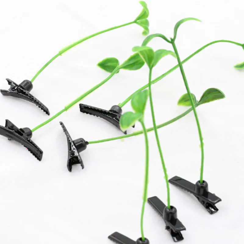 

20pcs/lot Novelty toys cute bean sprouts green plants hairpins color green birthday gift for children play game