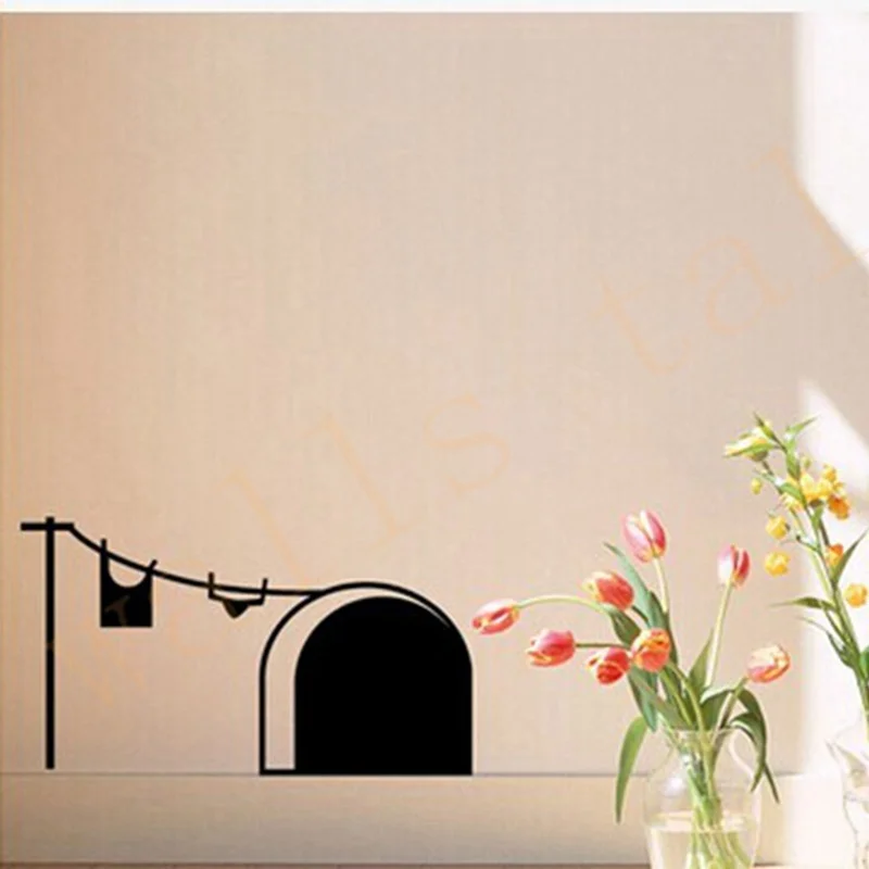 Забавный самолет стикер на стену поддельные пещеры палка бельевая линия