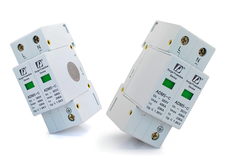 Горячая 2P+ N 110V 220V 380V 20-40KA AC din-рейка SPD низкая защита от скачков напряжения