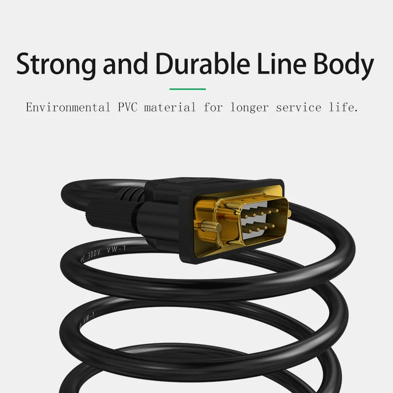 Высококачественный COM кабель RS232 последовательный штекер гнездо адаптер 24 AWG DB 9