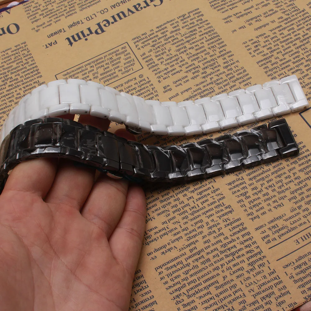 Ремешок керамический для наручных часов 22 мм с пряжкой бабочкой|bracelet watchbands|ceramic