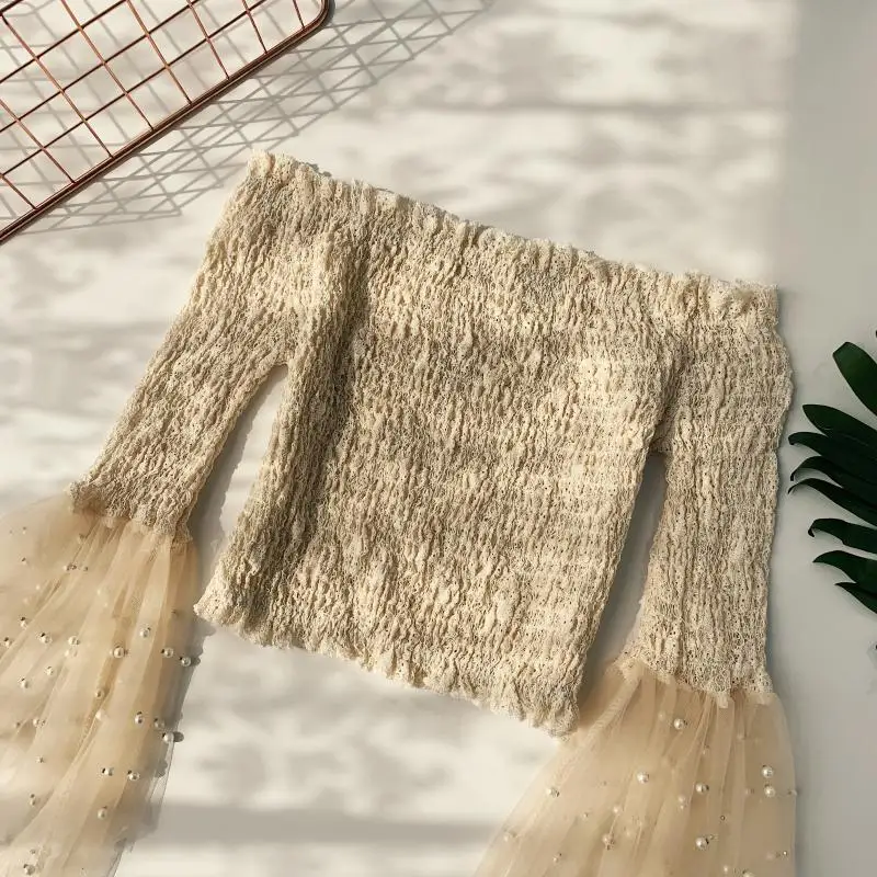 Блузка прямые продажи Blusas укороченный Топ для женщин Лето 2019 кружевной рукав