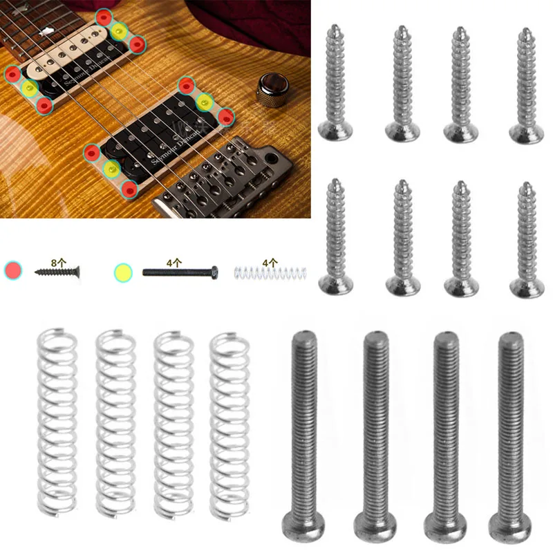 1 комплект Humbucker Пикап винты пружины кольцо объемного крепления гитарные